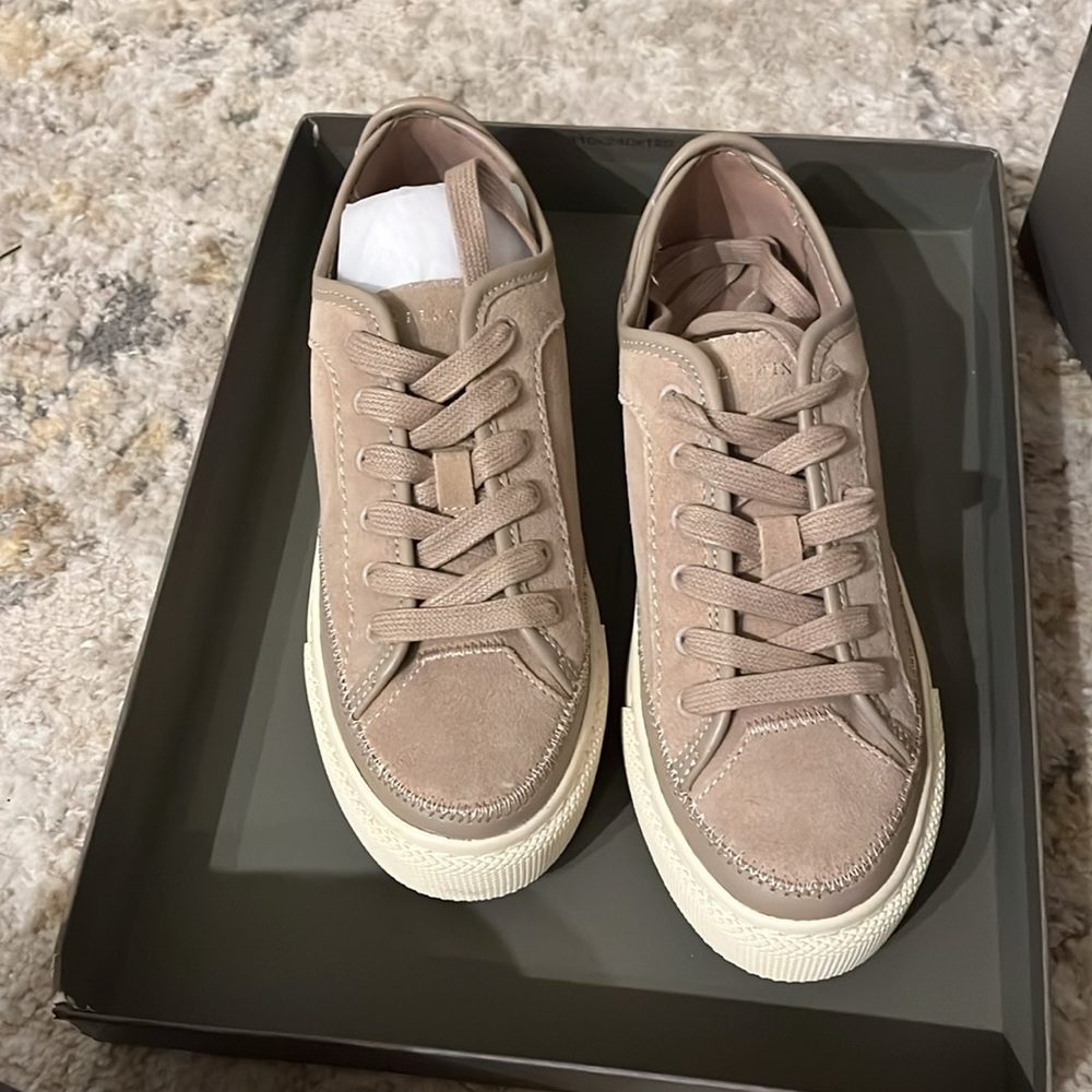 All Saints Milla Suede Sneaker in Dirty Pink